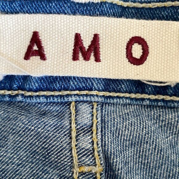 AMO Denim Florence Wide Leg Pleated Trouser Jean in Wistful Medium Wash - Picture 6 of 9